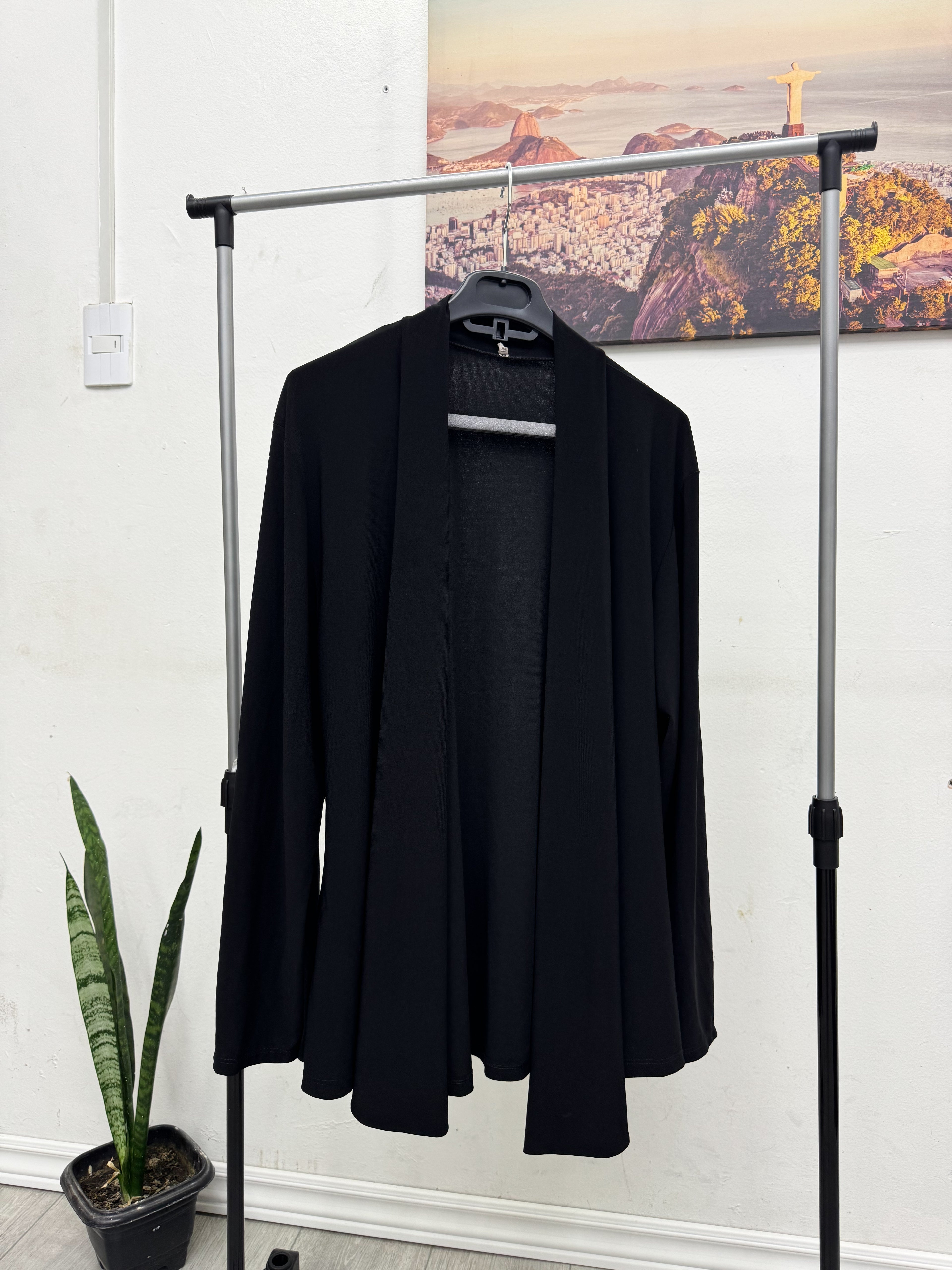 Saco negro talle único sin botones