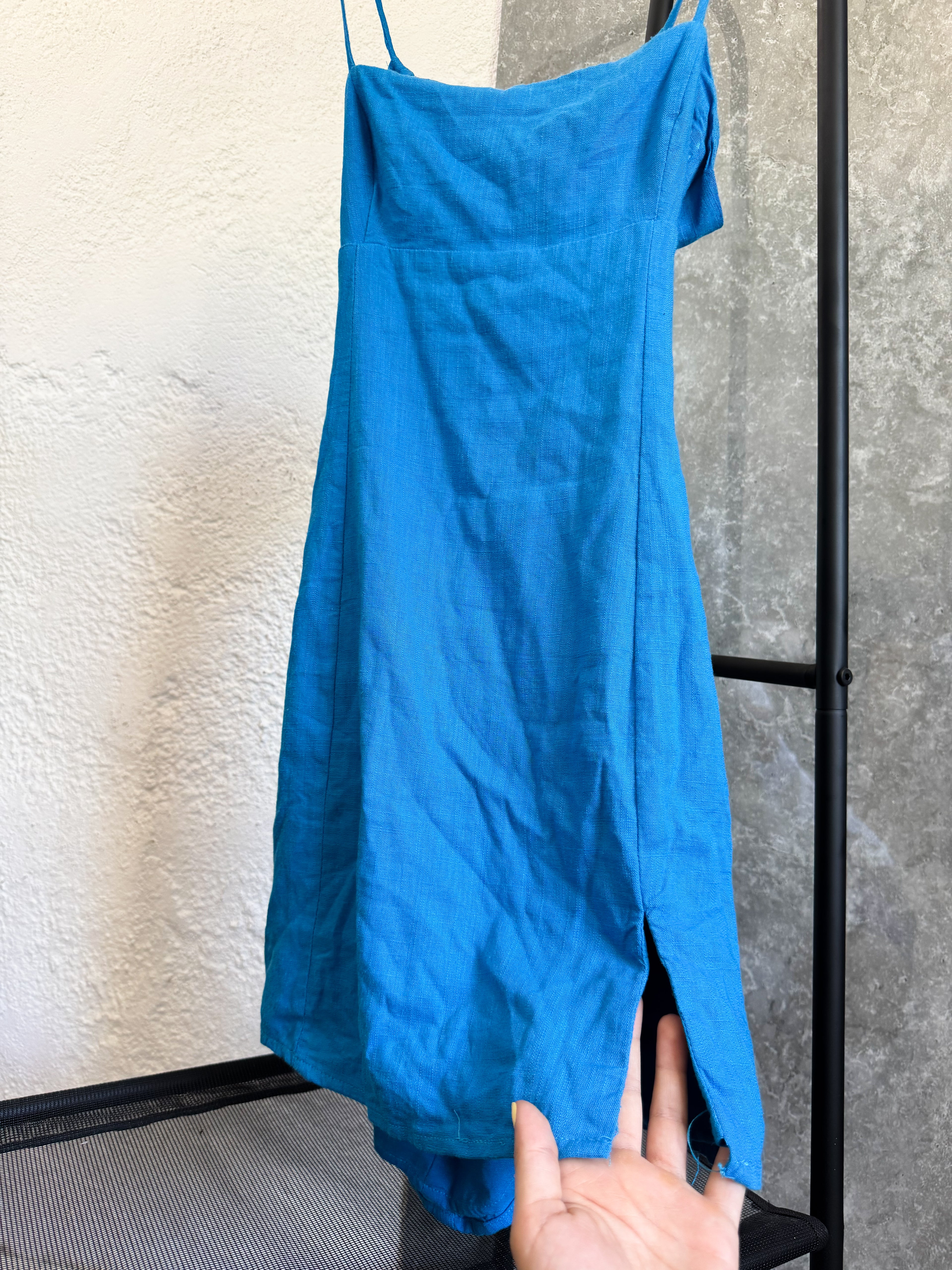 Vestido celeste de lino