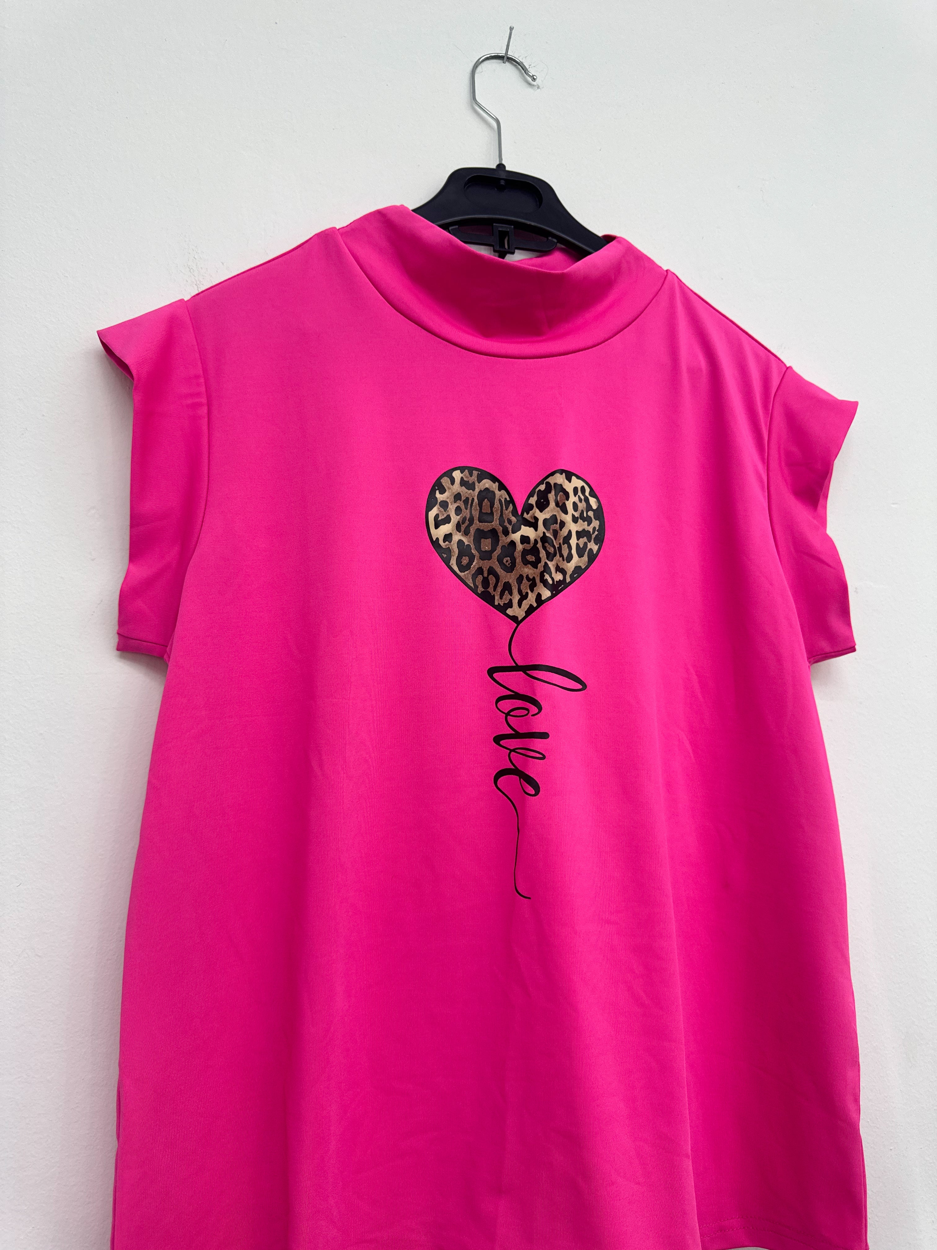 Chaleco remera rosada