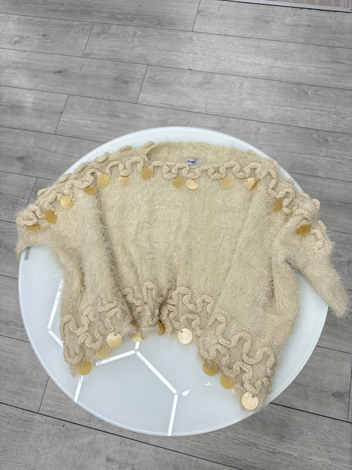 Buzo beige talle único con puños