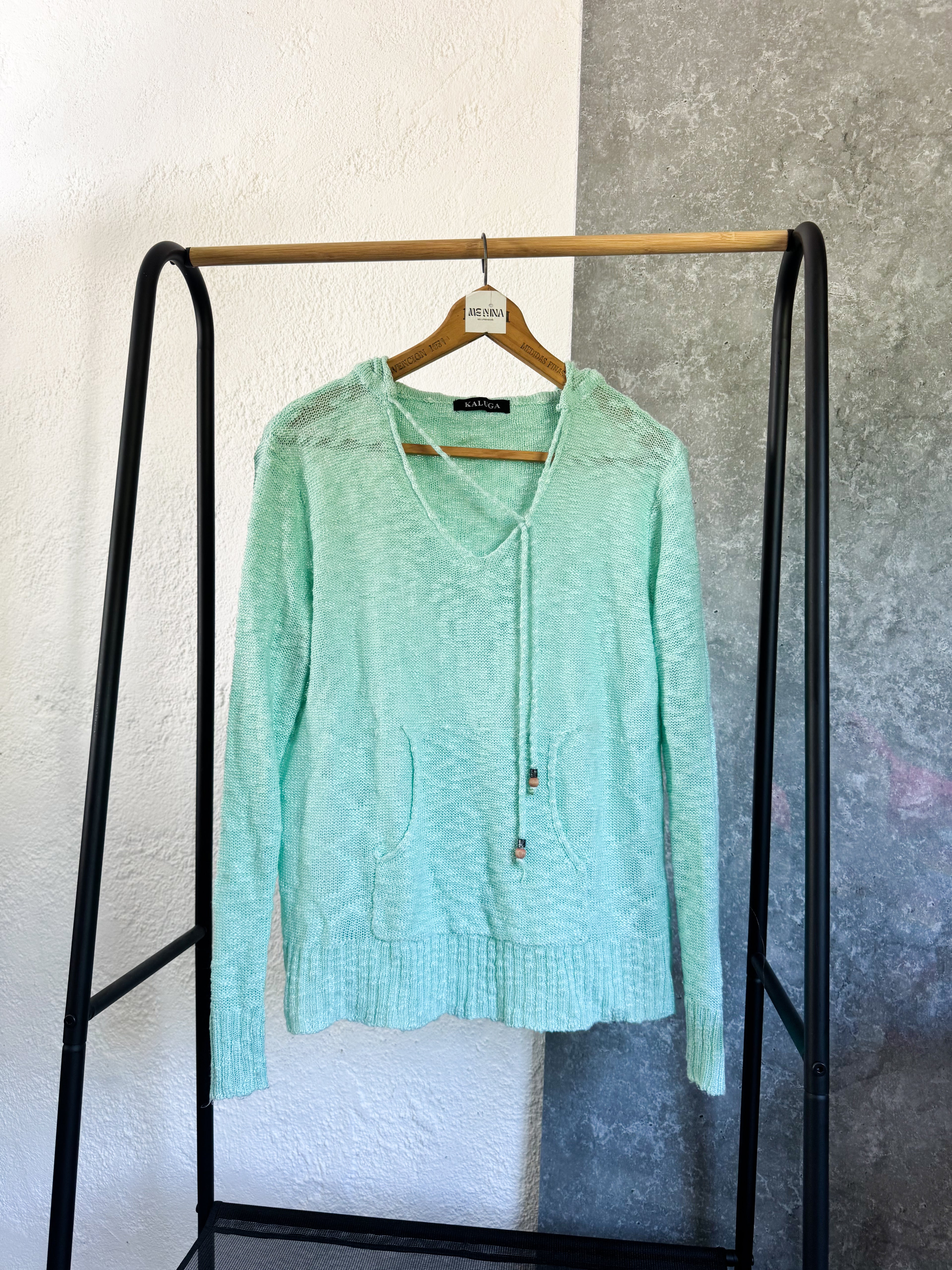 Buzo de hilo verde agua