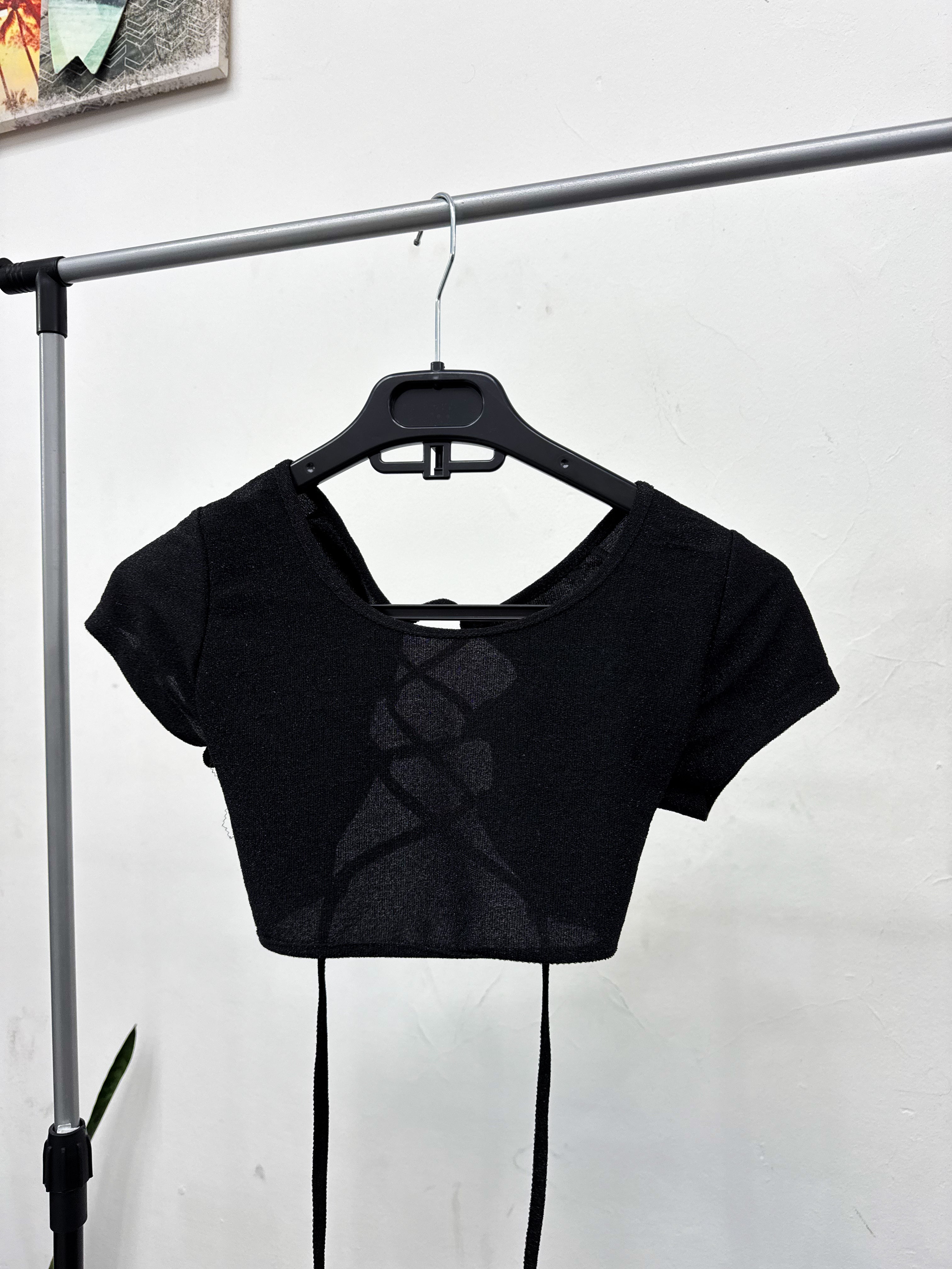 Top lurex negro