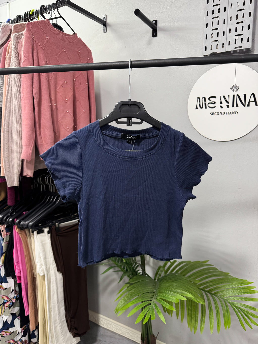 Top azul oscuro talle S
