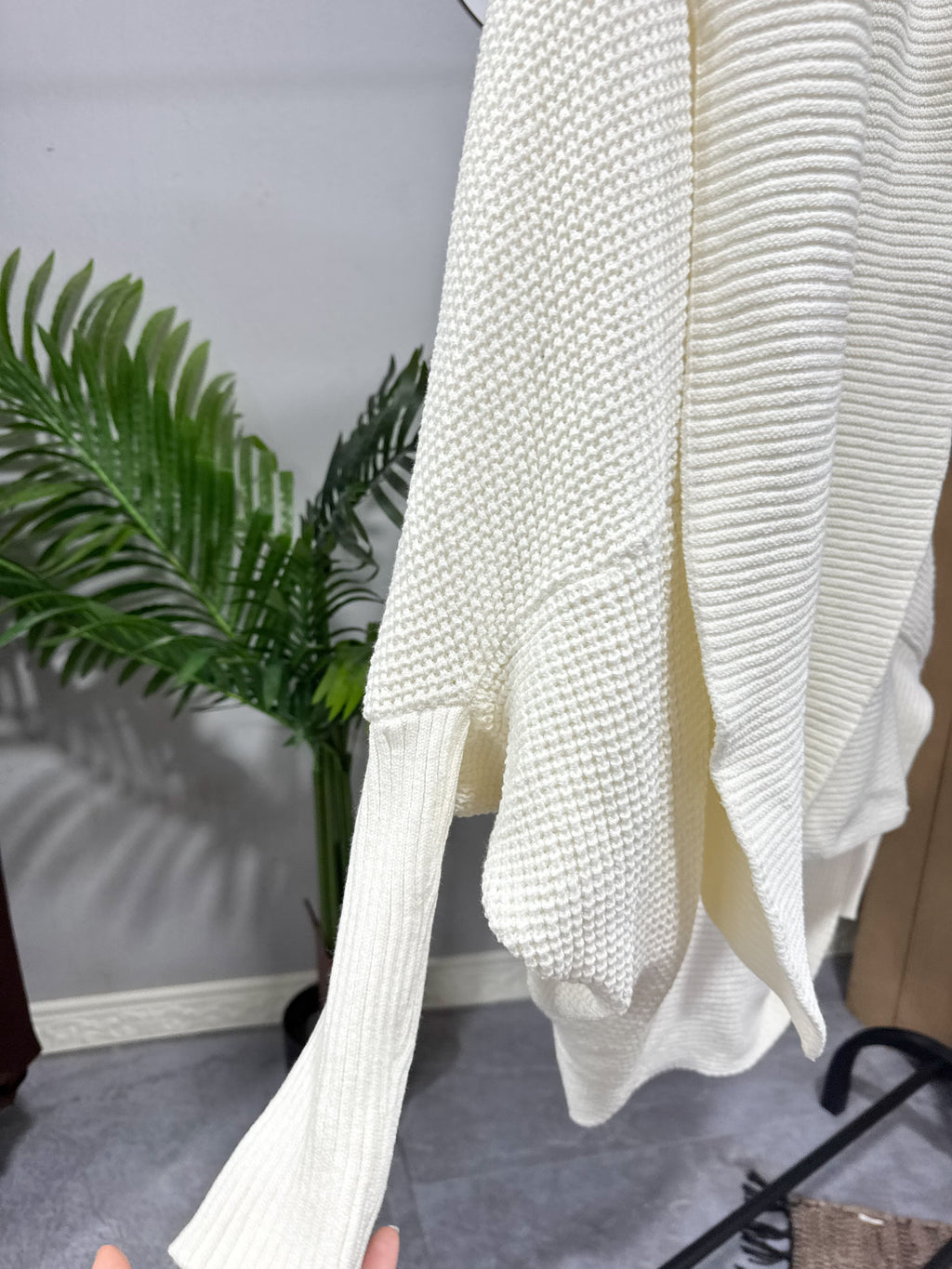 Saco blanco abrigado de lana