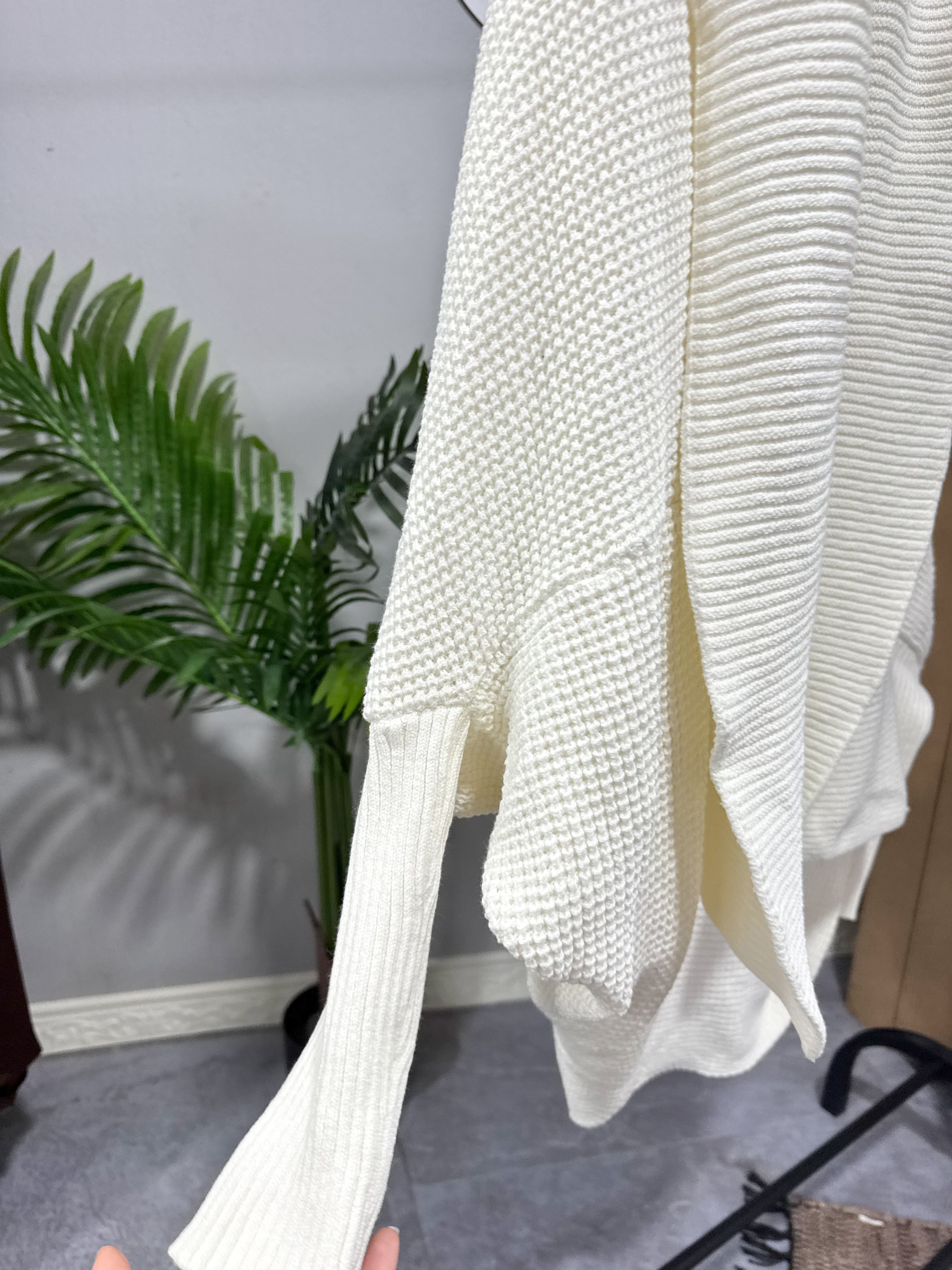 Saco blanco abrigado de lana