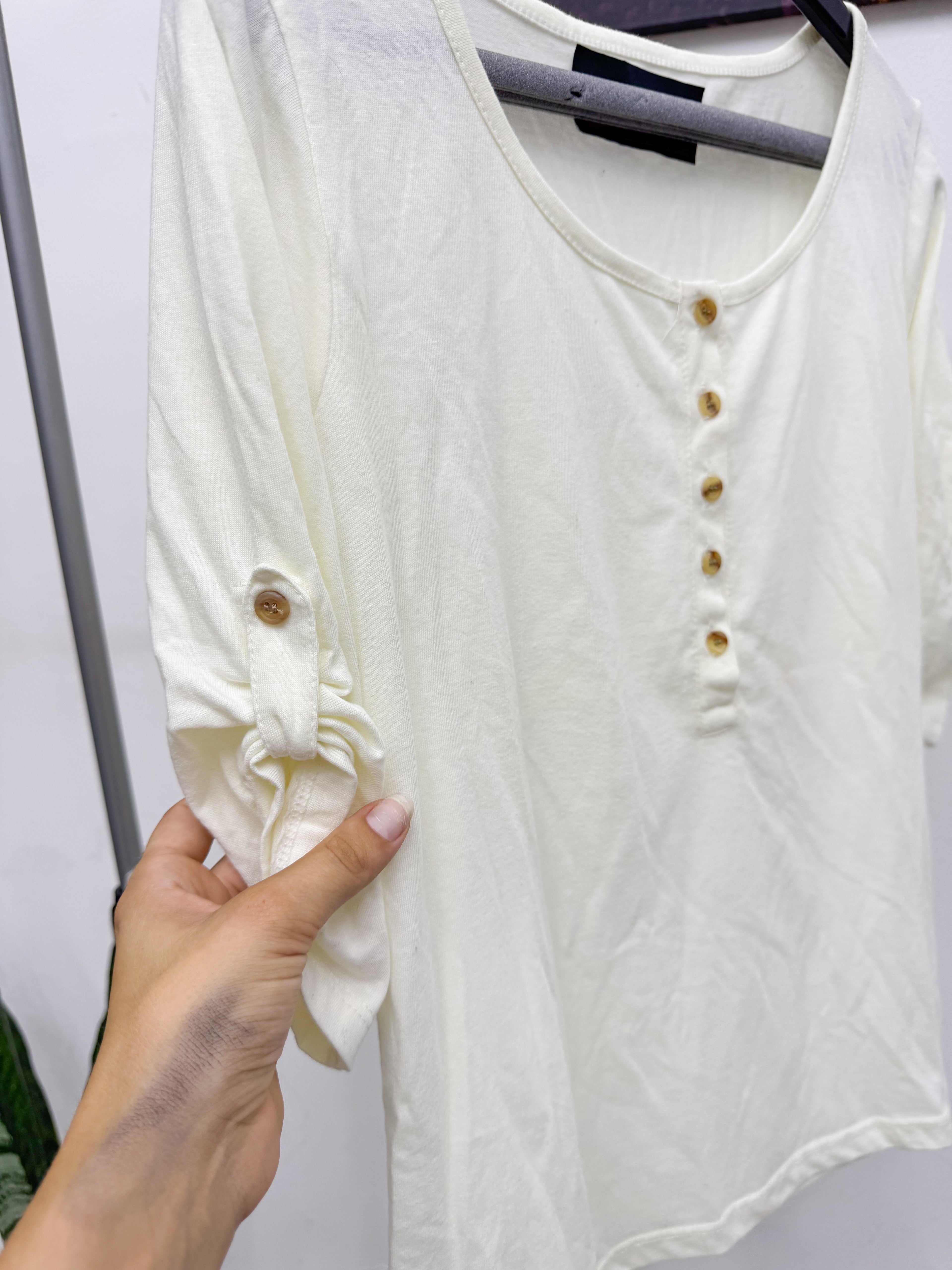 Remera manga 3/4 beige