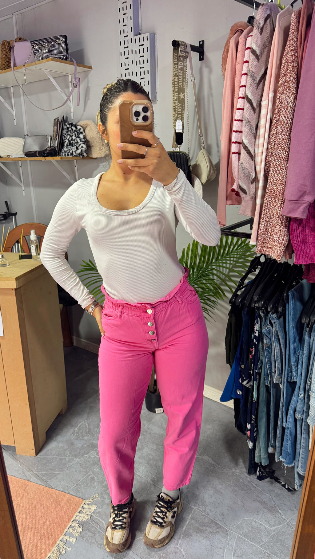 Pantalón rosado Only
