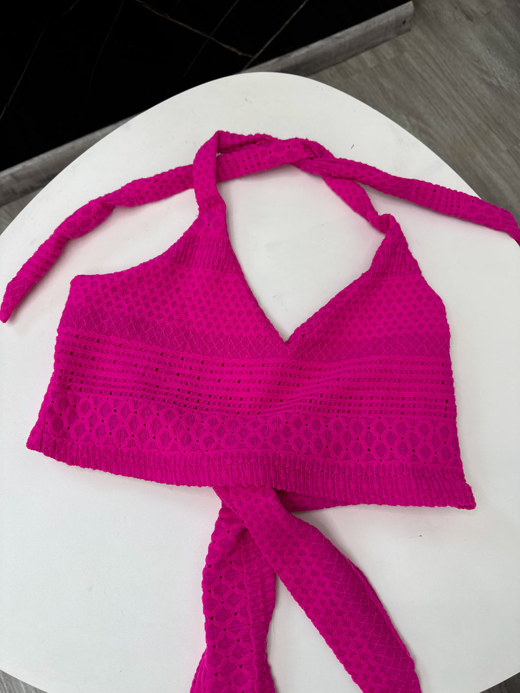 Top rosado con nudo
