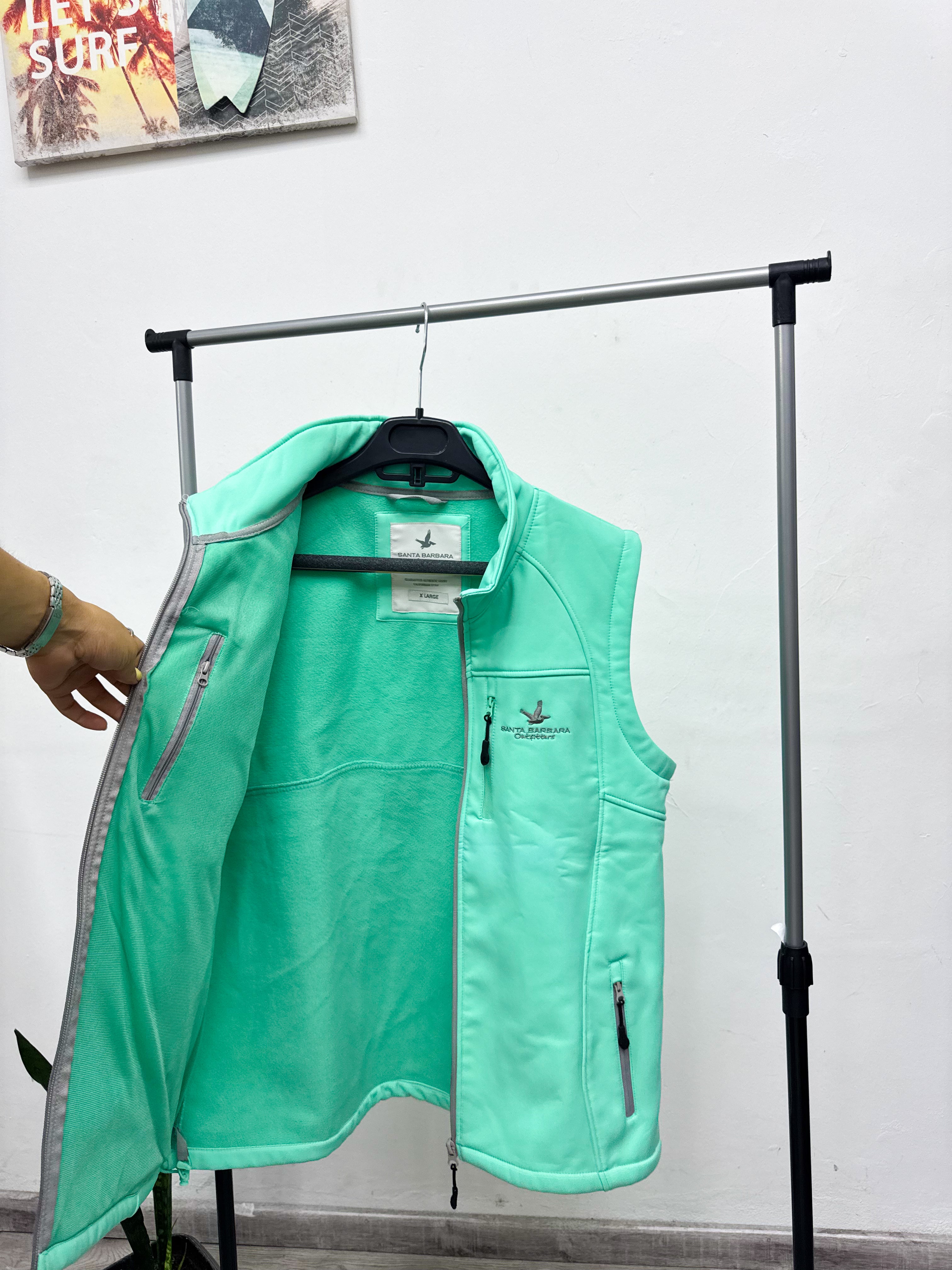 Chaleco Santa Bárbara de neopreno verde agua