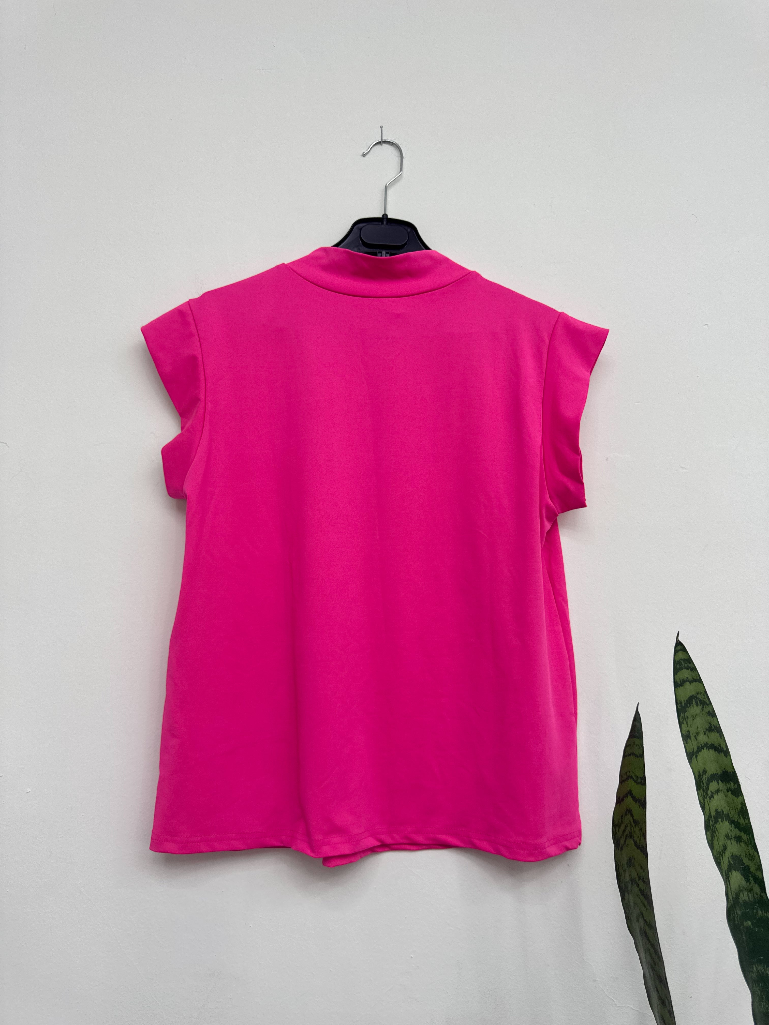 Chaleco remera rosada