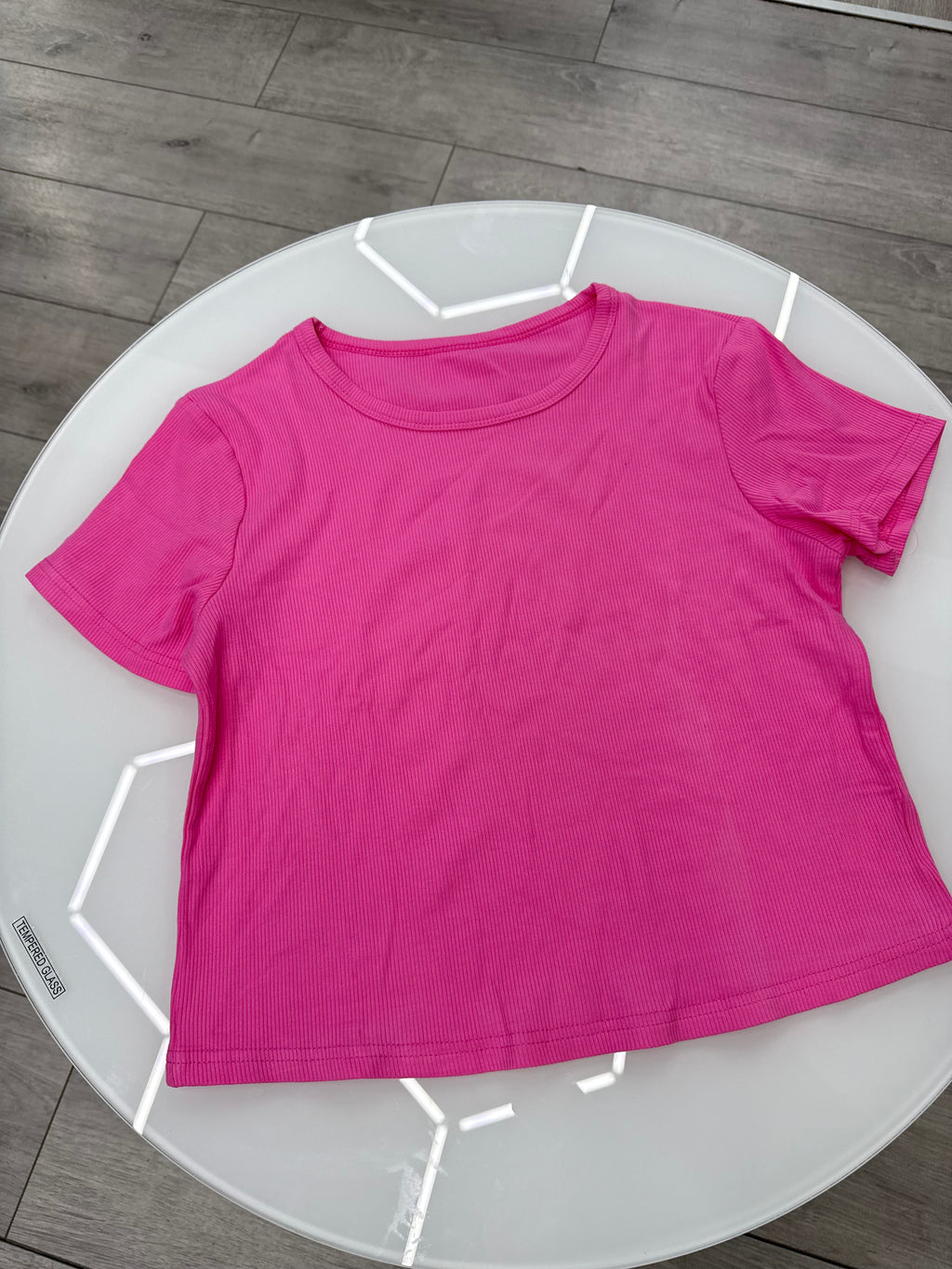 Remera crop rosada talle L