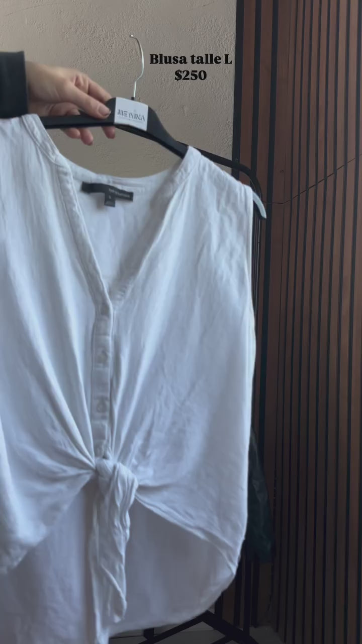 Blusa de nudo blanca